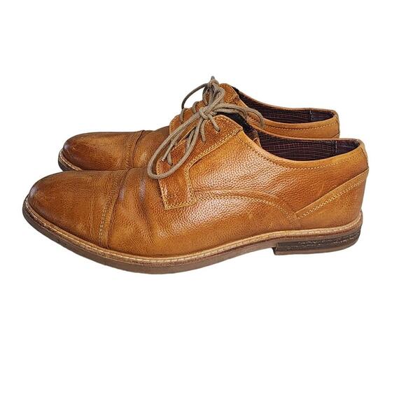 Ben Sherman Leon Pebbled Leather Derby Cap Toe Academia Loafers Lt Brown Size 11 - Picture 4 of 8